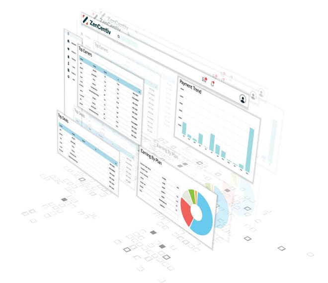 Application dashobard seen in layers