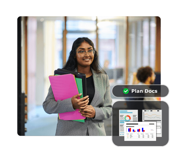 girl walking in office